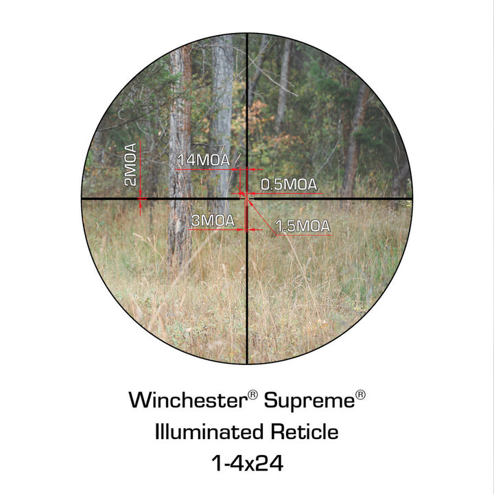 Winchester Supreme 1-4x24mm Illuminated Reticle Riflescope