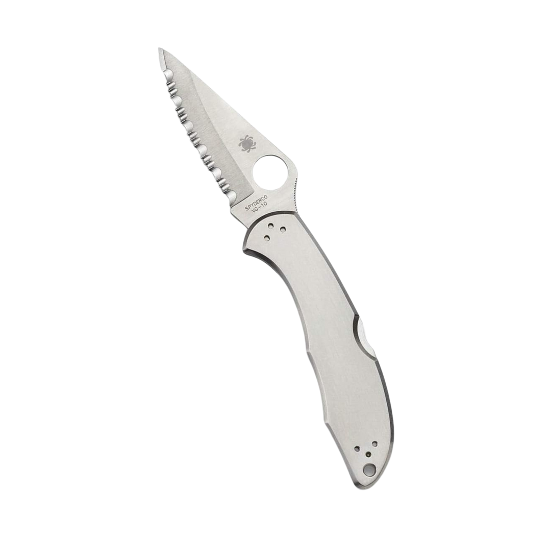 Spyderco Delica 4 Signature Folding Knife 2.95VG-10 Steel Blade Stainless Steel Handle