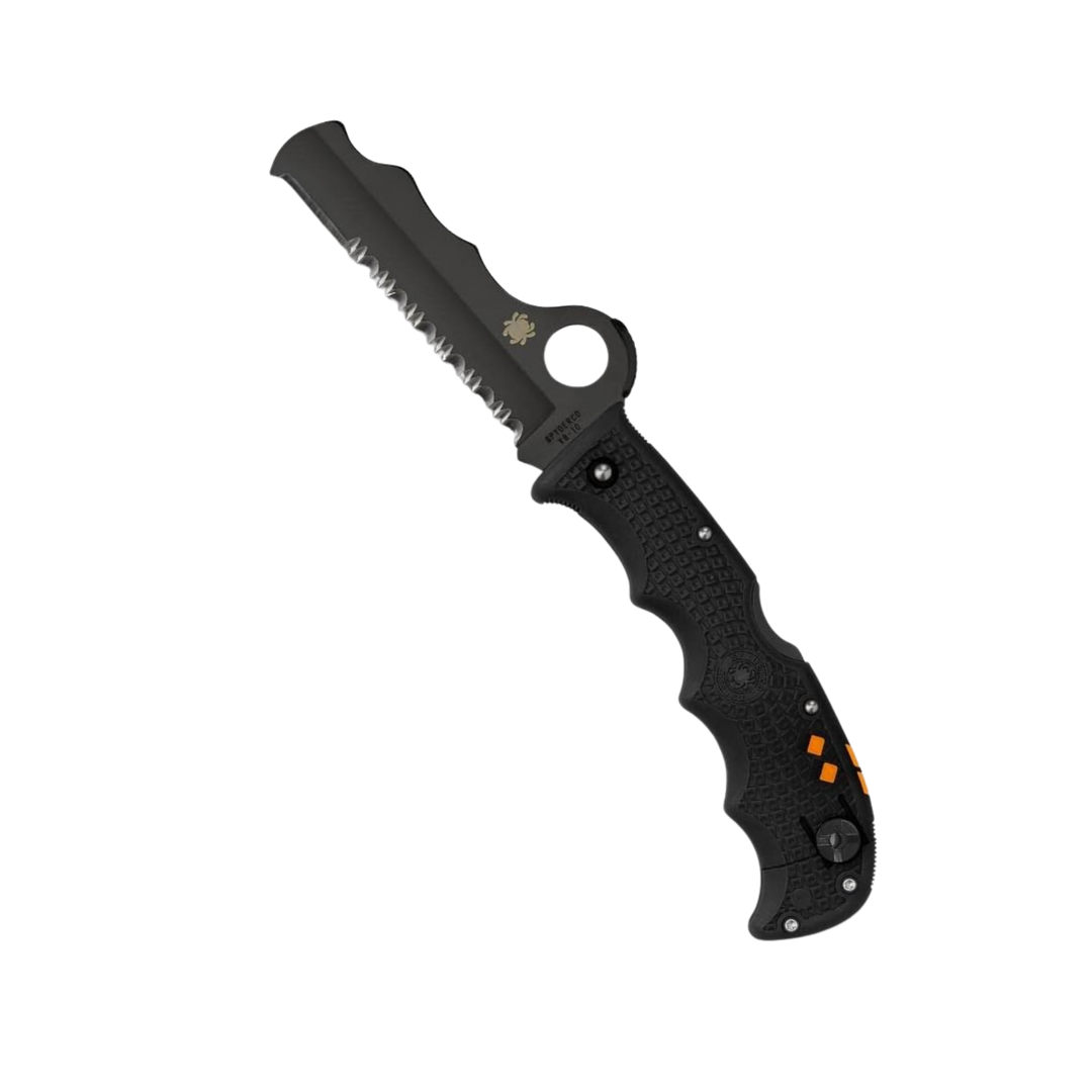 Spyderco Assist Folding Knife - 3.69" Serrated Black Sheepsfoot Blade