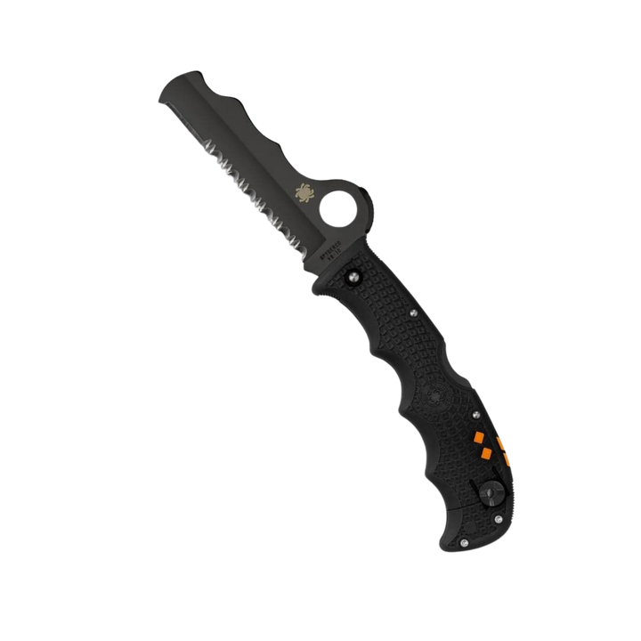 Spyderco Assist Folding Knife - 3.69" Serrated Black Sheepsfoot Blade