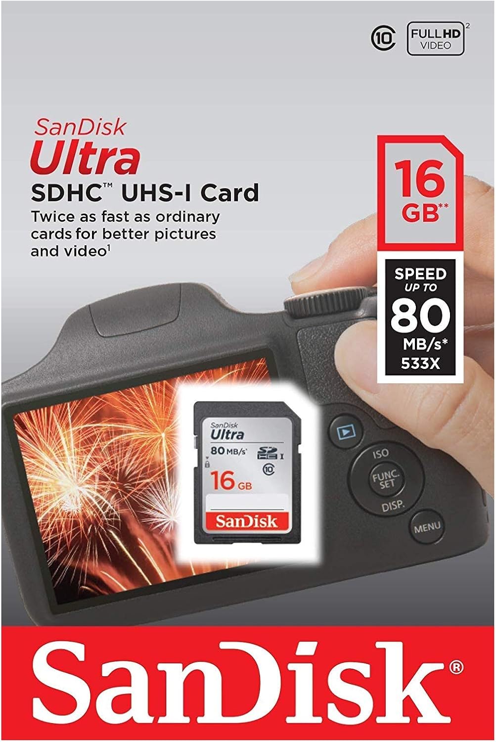SanDisk Ultra 16GB Class 10 SDHC UHS-I Memory Card