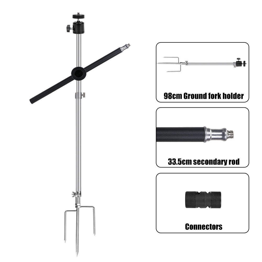 Adjustable Steel Double Tripod Mounting Post for Trail Cameras & Solar Panels - 19"-33"