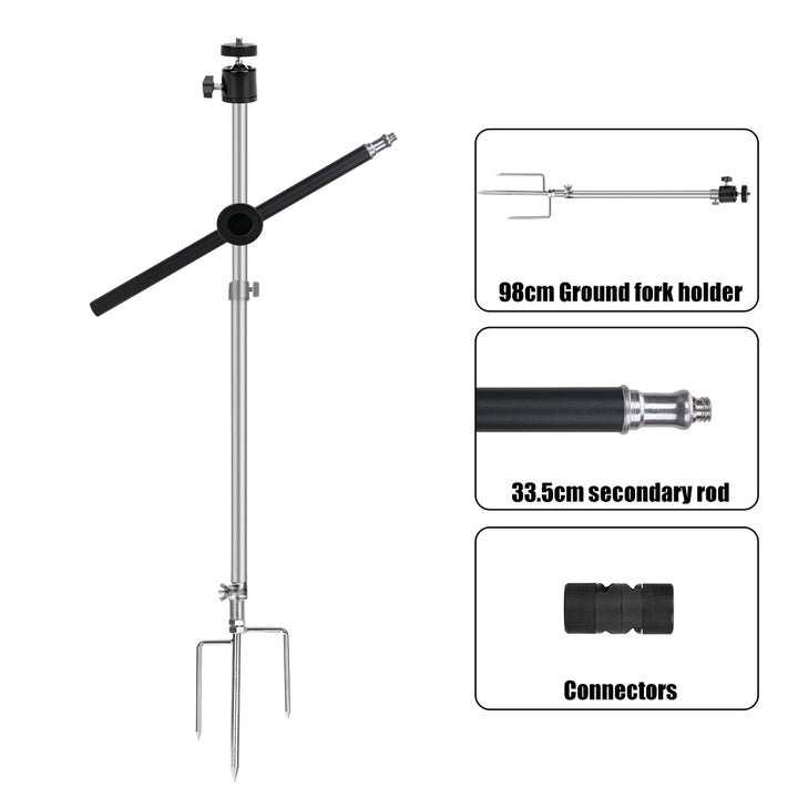Adjustable Steel Double Tripod Mounting Post for Trail Cameras & Solar Panels - 19"-33"