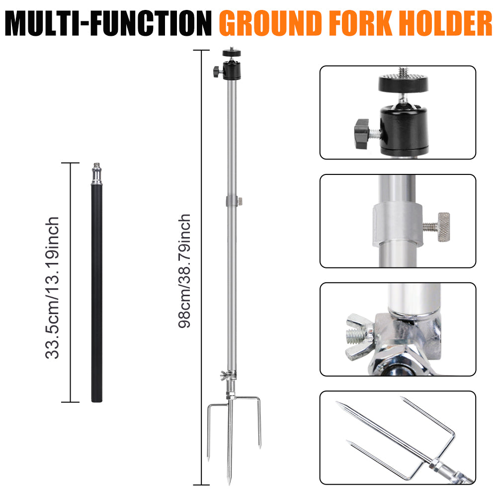 Adjustable Steel Double Tripod Mounting Post for Trail Cameras & Solar Panels - 19"-33"