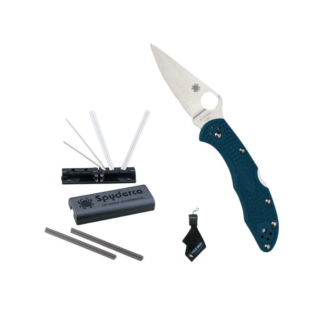 SpyderCo Endela Lightweight Knife and Knife Sharpening System Bundle