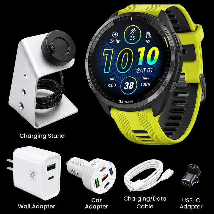 Garmin Forerunner® 965 Smartwatch - Bundle with Free Charging Accessories