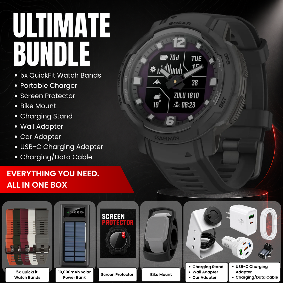 Garmin Instinct® Crossover Smartwatch - Bundle with Free Charging Accessories