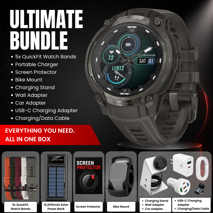 Garmin Instinct® Crossover Smartwatch - Bundle with Free Charging Accessories