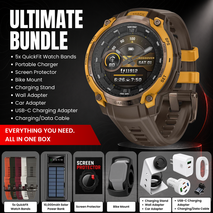 Garmin Instinct® Crossover Smartwatch - Bundle with Free Charging Accessories