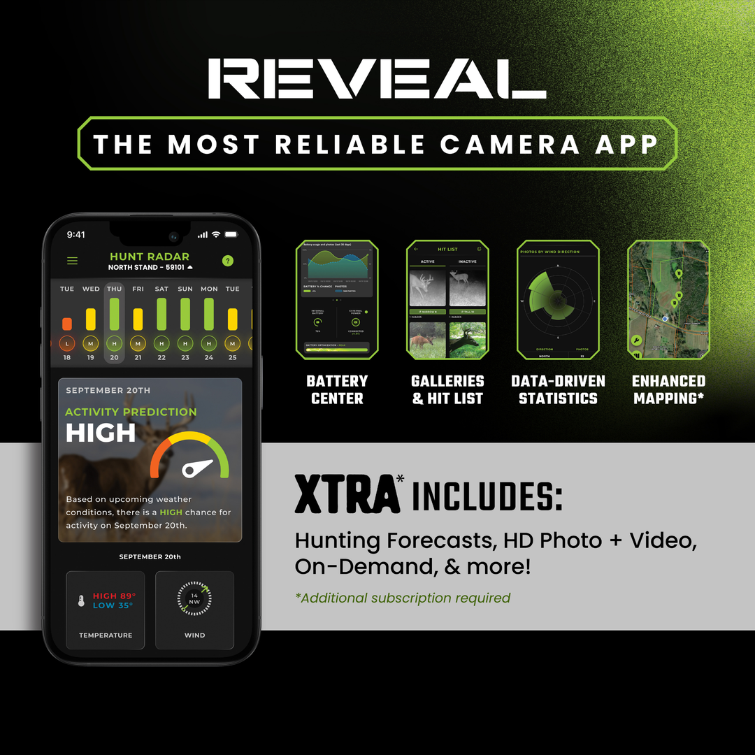 Buy 2 &amp; Save! Tactacam Reveal X 4.0 Power Bundles with R5 Solar Panels, FlexPack R10 Batteries, Lockable Steel Reinforced Straps, and Cleaning Cloth