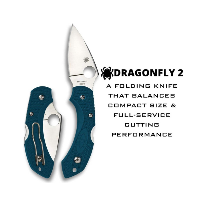 Spyderco Dragonfly 2 Lightweight Knife with K390 Steel Blue FRN Handle High Performance Everyday Carry