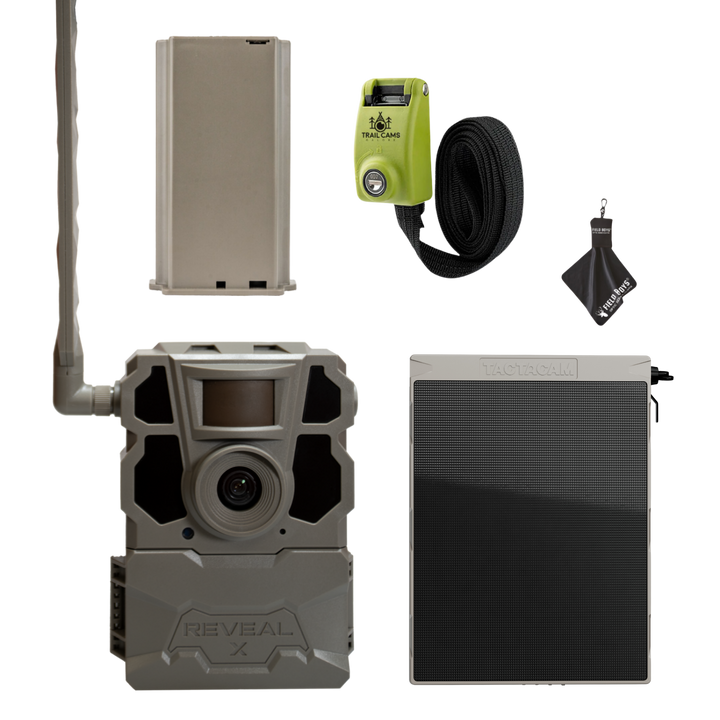 Bundle &amp; Save! Tactacam Reveal X Gen 2.0 with Lithium Battery, Solar Panel, Lockable Strap and Cleaning Cloth