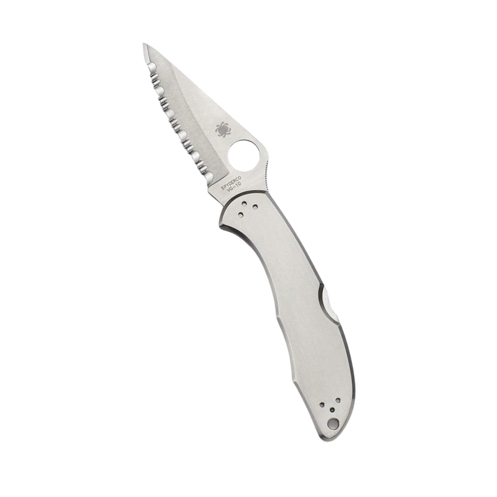 Spyderco Delica 4 Signature Folding Knife 2.95VG-10 Steel Blade Stainless Steel Handle