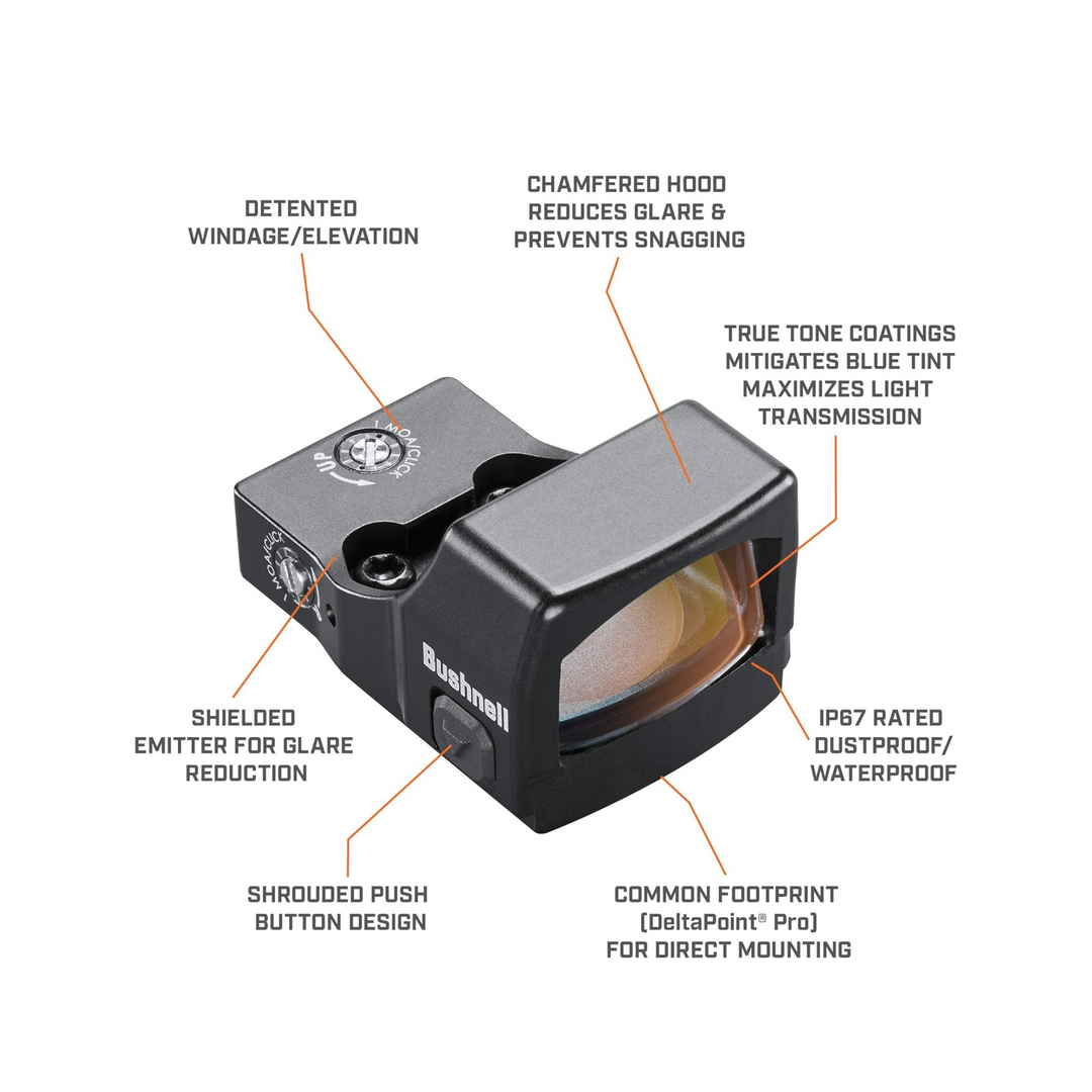 Bushnell RXS 250 Reflex Sight 50,000 Hour Battery, Waterproof Dustproof