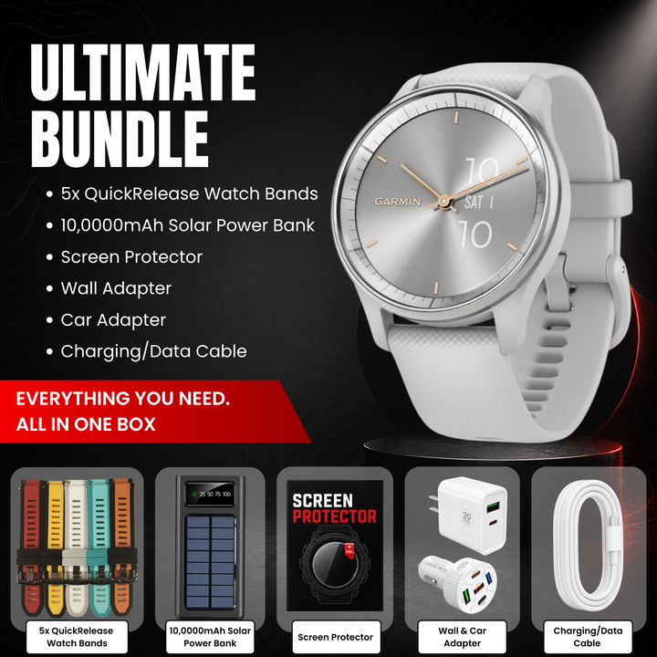 Garmin vívomove® Trend Hybrid Smartwatch - Bundle with Free Charging Accessories
