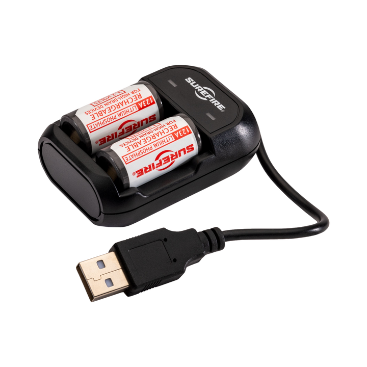 SureFire SFLFP123 Lithium Iron Phosphate Rechargeable Batteries & Charger