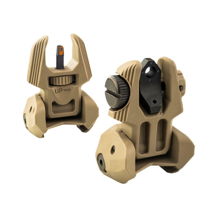 Meprolight FRBS Flip-Up Backup Sights with Hyper-Bright Front Ring (Four Rear Lamps, Flat Dark Earth)