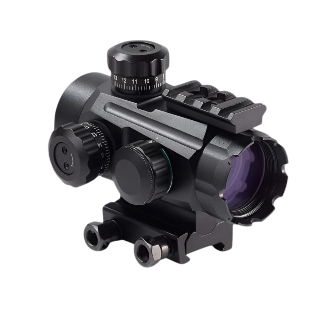 KONUSIGHT Tactical Red Dot Sight with 4 Interchangeable Reticles & Dual Mount