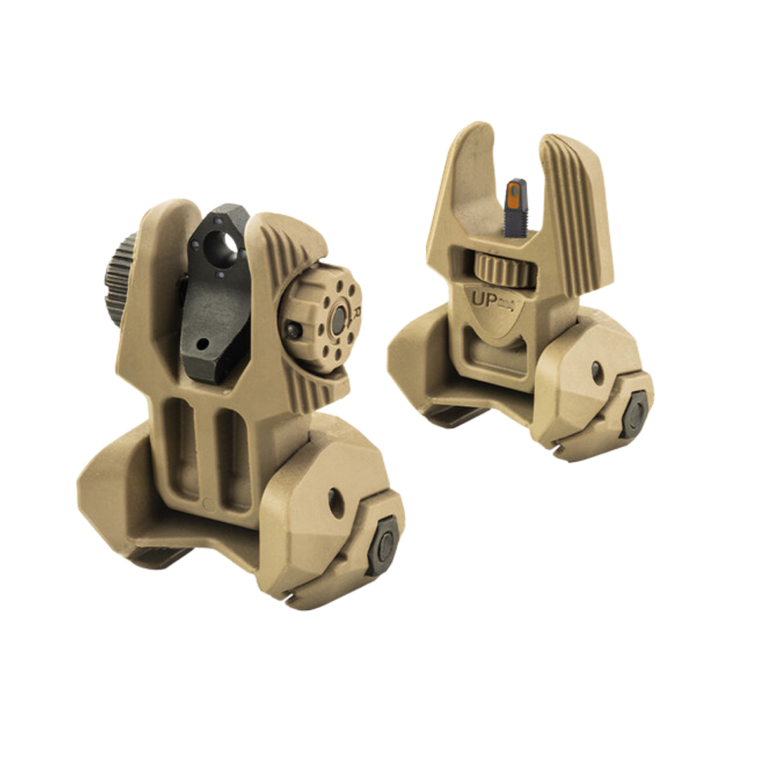Meprolight FRBS Flip-Up Backup Sights with Hyper-Bright Front Ring (Four Rear Lamps, Flat Dark Earth)