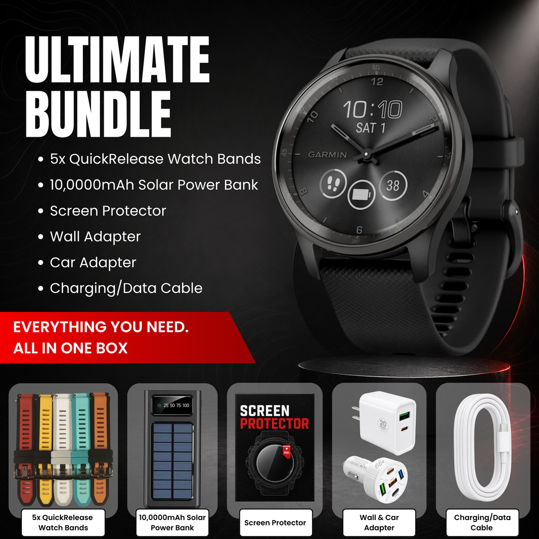 Garmin vívomove® Trend Hybrid Smartwatch - Bundle with Free Charging Accessories