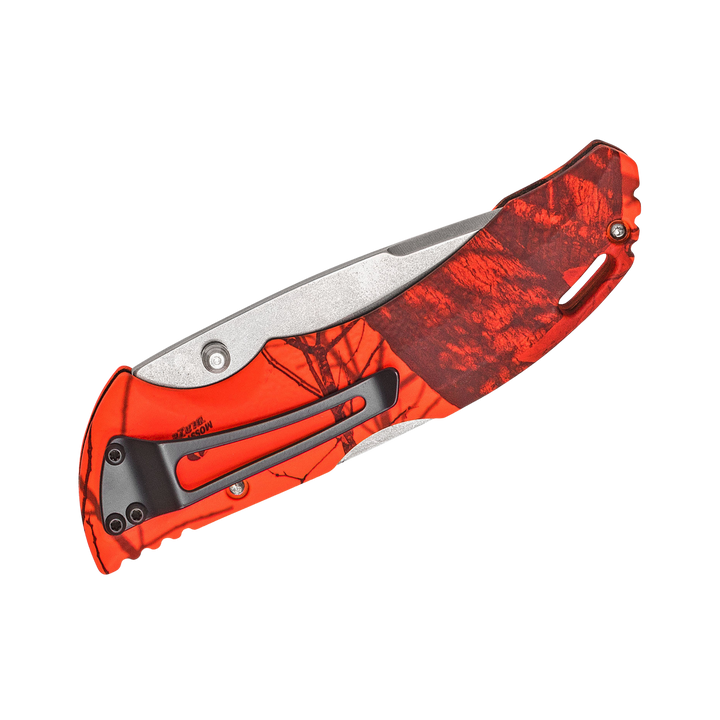 Buck Knife 286 Bantam BHW Folding 3-5/8" Plain Satin Blade, Mossy Oak Blaze Handles, Lockback