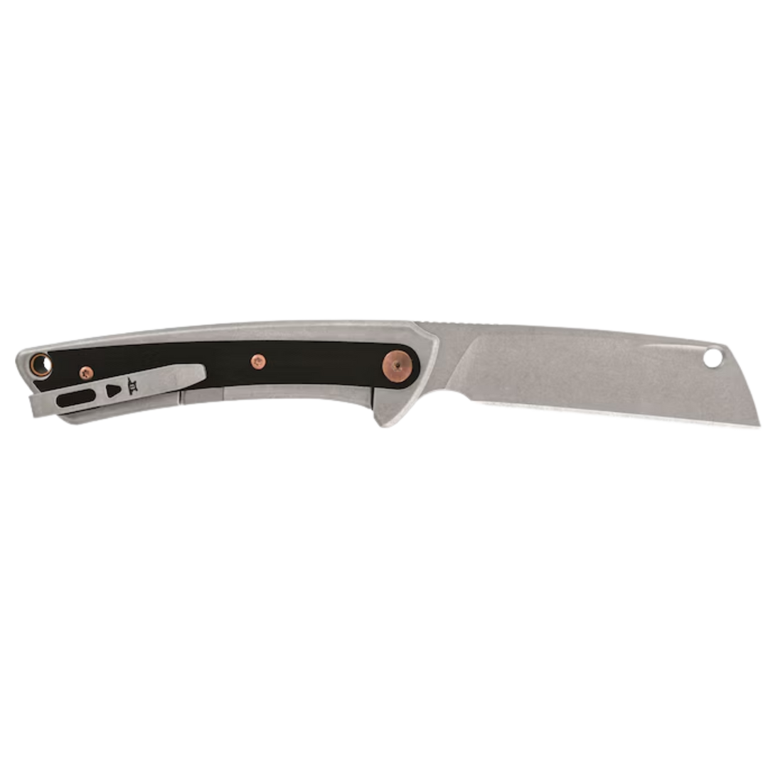 Buck Knives 263 HiLine Cleaver Pocket Knife – 3.25" D2 Stonewashed Blade, G-10 & Aluminum Handle, Black