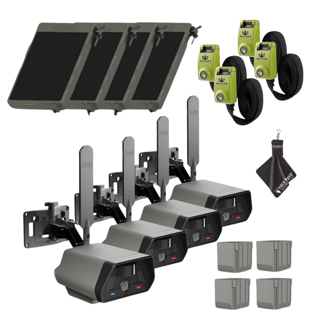 4-Pack Bundle! Tactacam Defend Security Camera No Wi-Fi Needed, Cellular Connection