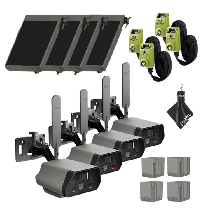 4-Pack Bundle! Tactacam Defend Security Camera No Wi-Fi Needed, Cellular Connection