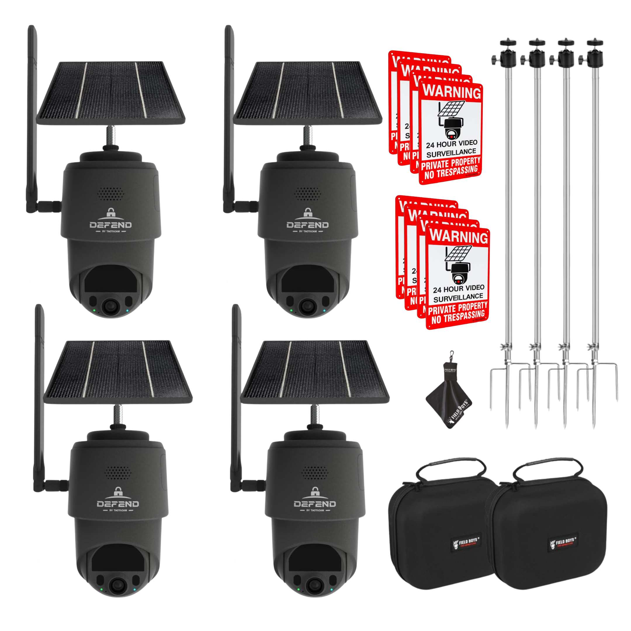 4-Pack Tactacam DEFEND 360 Cellular Security Camera Bundle