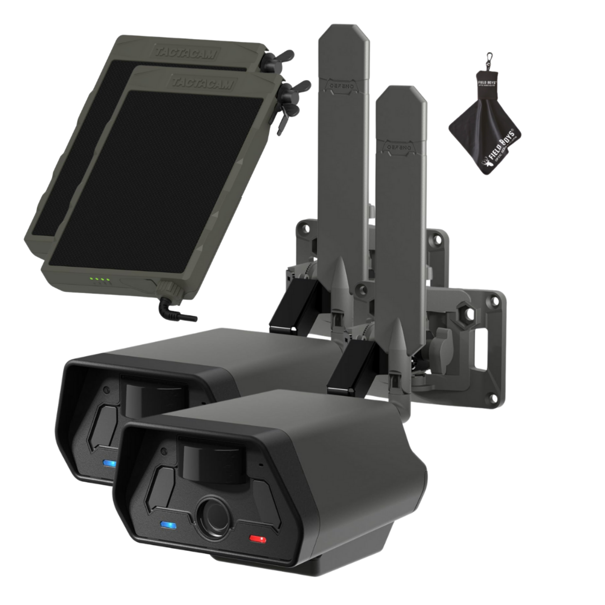 2-Pack Bundle with Solar Panels! Tactacam Defend Security Camera No Wi-Fi Needed, Cellular Connection