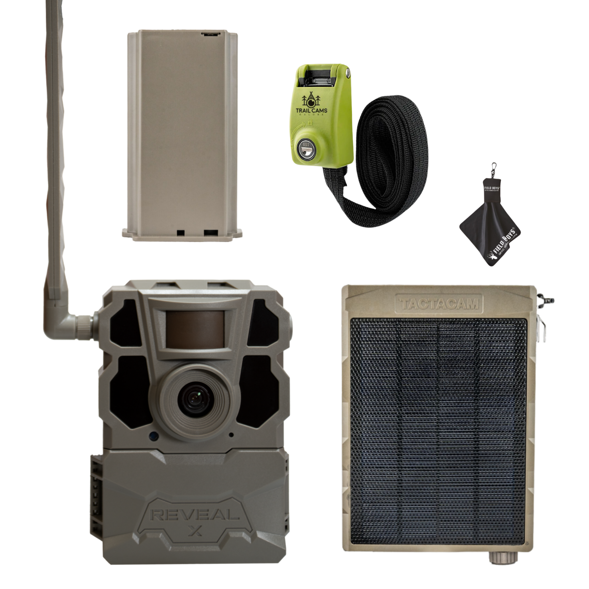 Bundle & Save! Tactacam Reveal X Gen 2.0 with Lithium Battery, Solar Panel, Lockable Strap and Cleaning Cloth