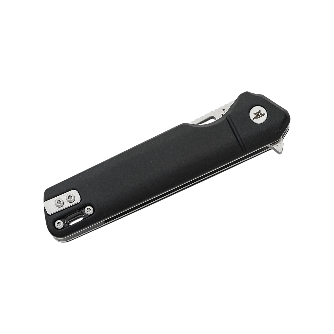 Buck Knife 239 Infusion Assisted Flipper Knife 3.25" Satin Drop Point Blade, Black Aluminum Handles, Liner Lock