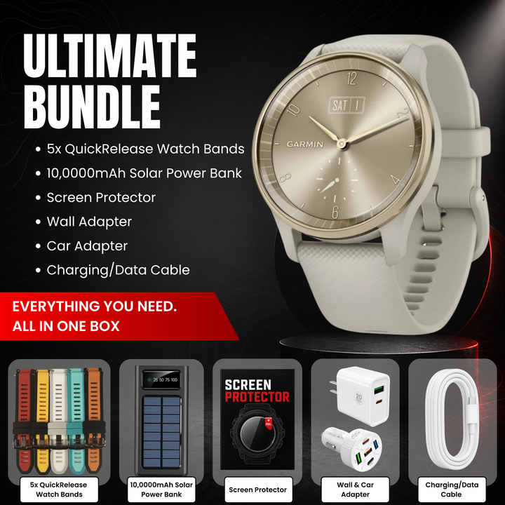 Garmin vívomove® Trend Hybrid Smartwatch - Bundle with Free Charging Accessories