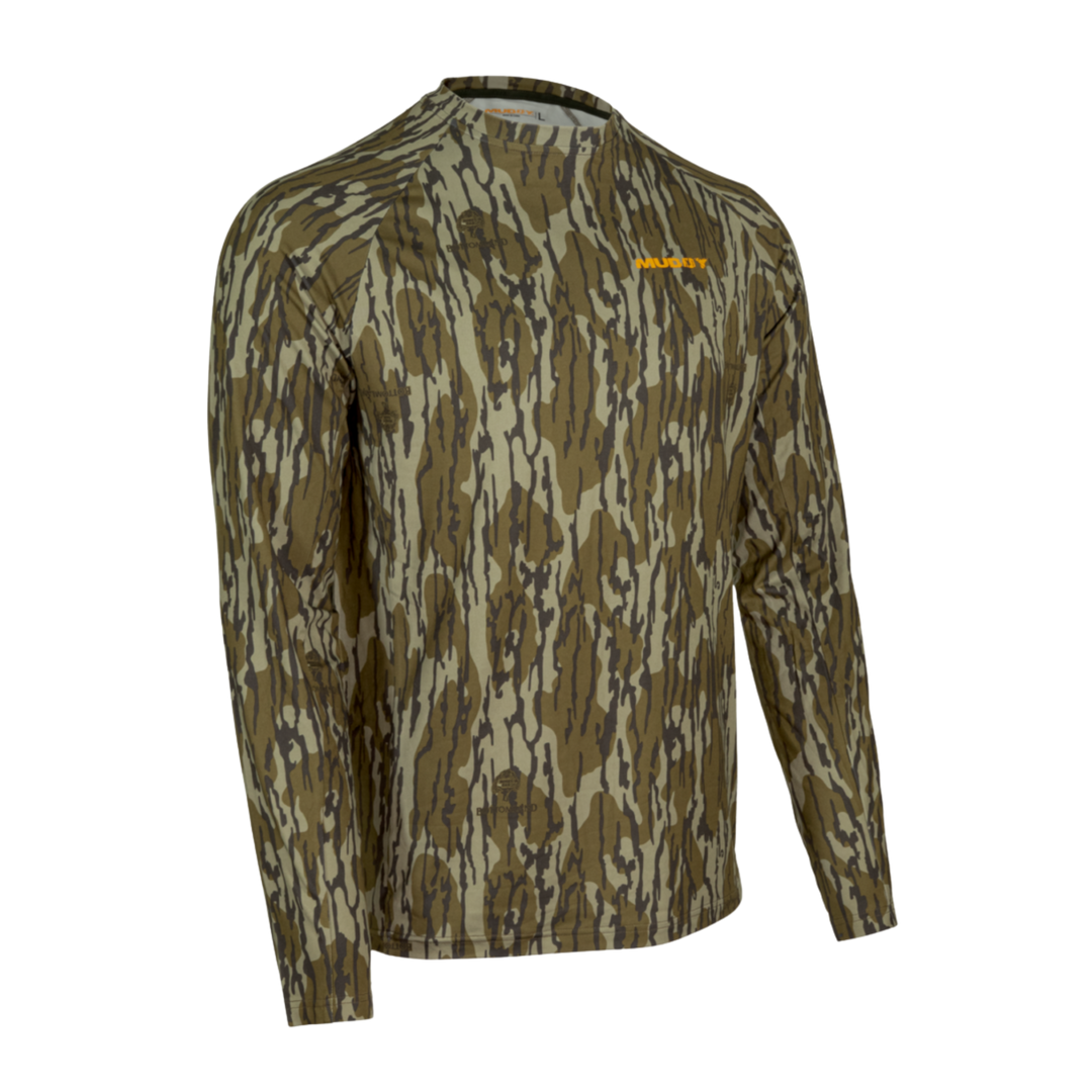 Muddy Men's Standard Base Layer Crew Top - Mossy Oak Bottomland