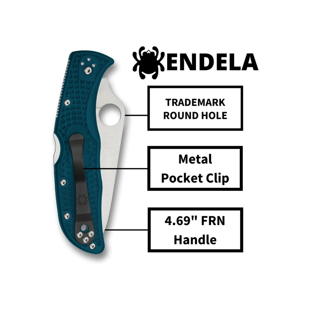 Spyderco Endela Lightweight Knife 3.41 K390 Premium Steel Blade FRN Handle  PlainEdge