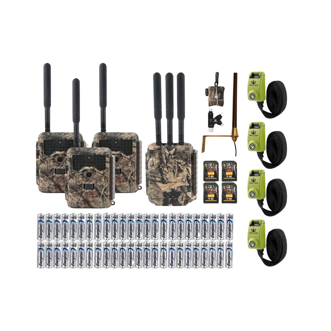 Covert LoRa LB-3 Scouting Cameras with Booster Antenna Wireless 32MP Camera Package