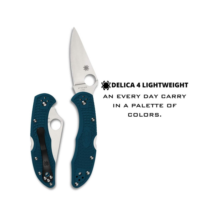 Spyderco Delica 4 Lightweight Folding Knife K390 Steel Blade  Blue FRN Handle