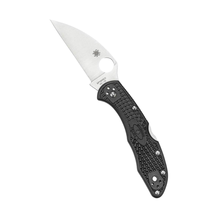 Spyderco Delica 4 Lightweight Wharncliffe Blade Folding Knife VG-10 Steel Black FRN Handle