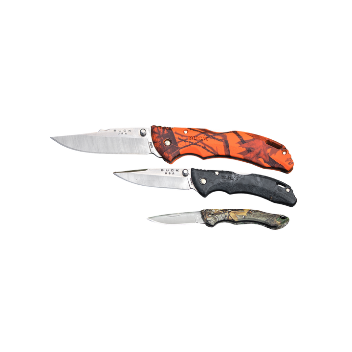 Buck Knife 286 Bantam BHW Folding 3-5/8" Plain Satin Blade, Mossy Oak Blaze Handles, Lockback