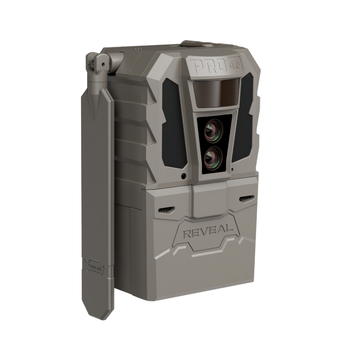 Buy 4 &amp; Save! Tactacam Reveal Pro 4.0 Power Bundles with R5 Solar Panels, FlexPack R10 Batteries, Lockable Steel Reinforced Straps, and Cleaning Cloth