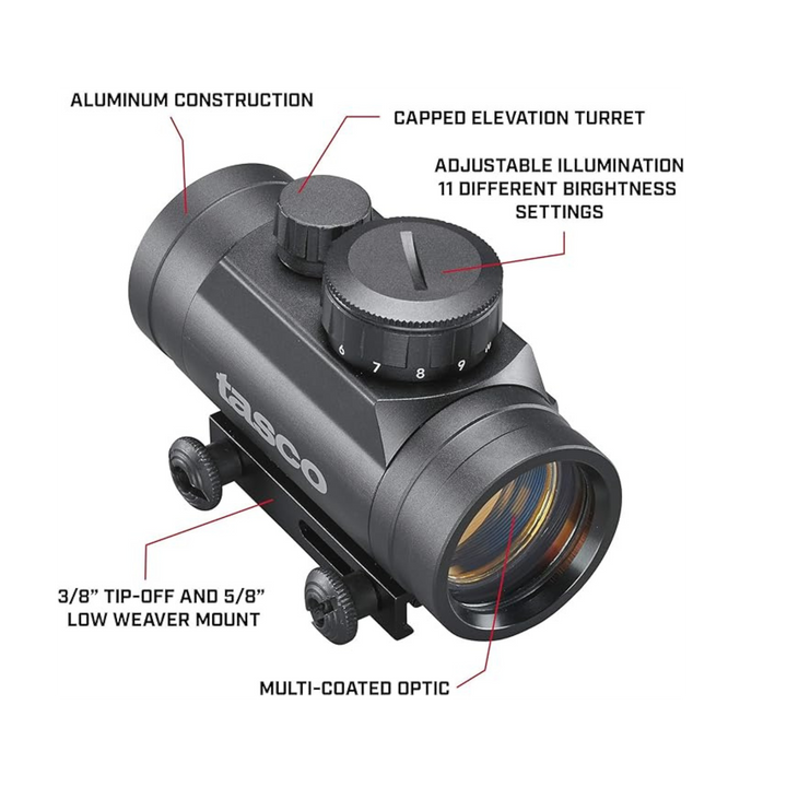 Tasco Propoint 1x30 Red Dot Sight with Weaver Mount, 5 MOA TRD130T