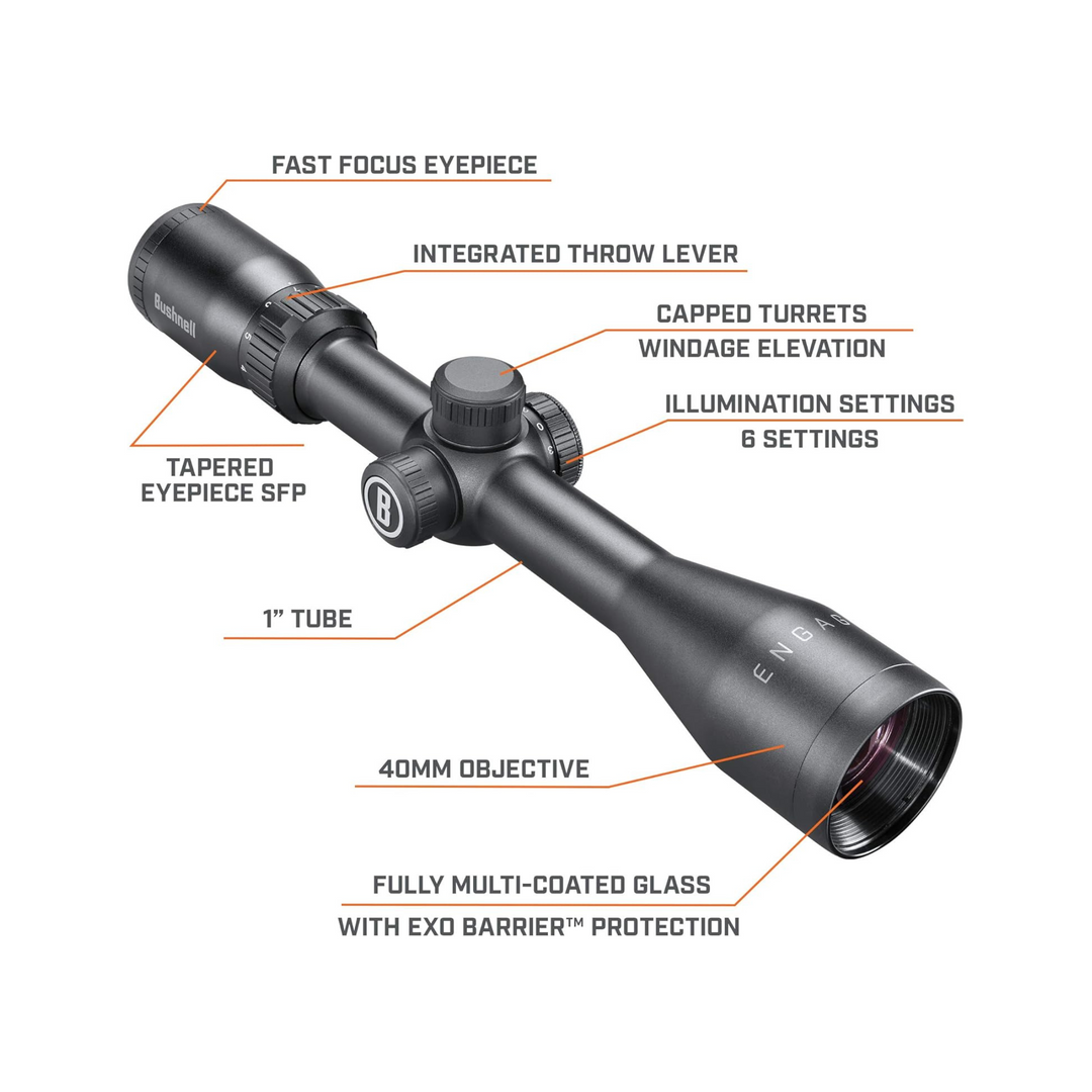 Bushnell Engage 3-9x40 Riflescope with Illuminated Multi-X Reticle and EXO Barrier Protection