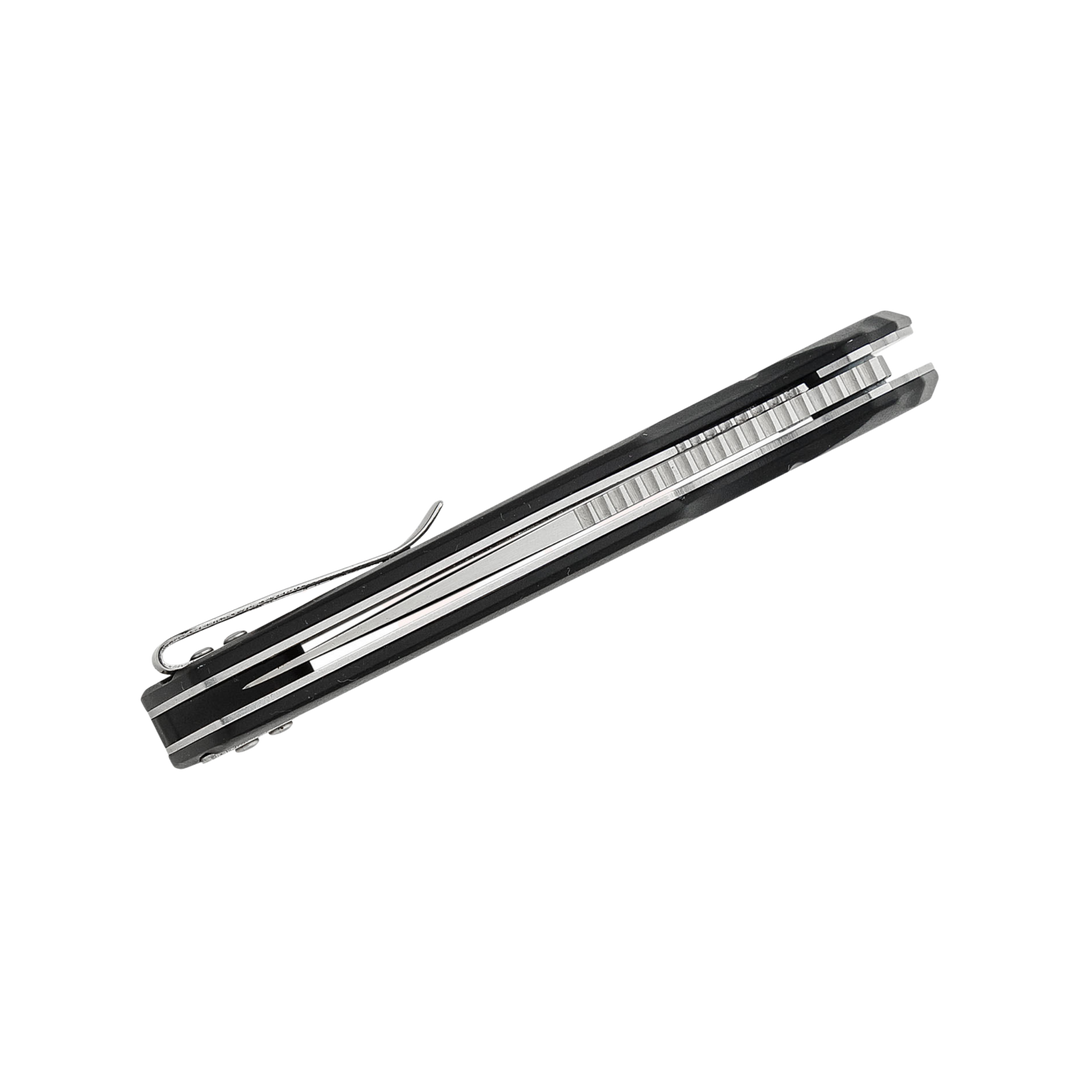 Buck Knife 239 Infusion Assisted Flipper Knife 3.25" Satin Drop Point Blade, Black Aluminum Handles, Liner Lock