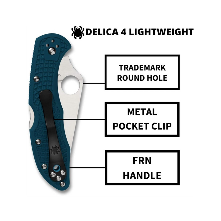 Spyderco Delica 4 Lightweight Folding Knife K390 Steel Blade  Blue FRN Handle