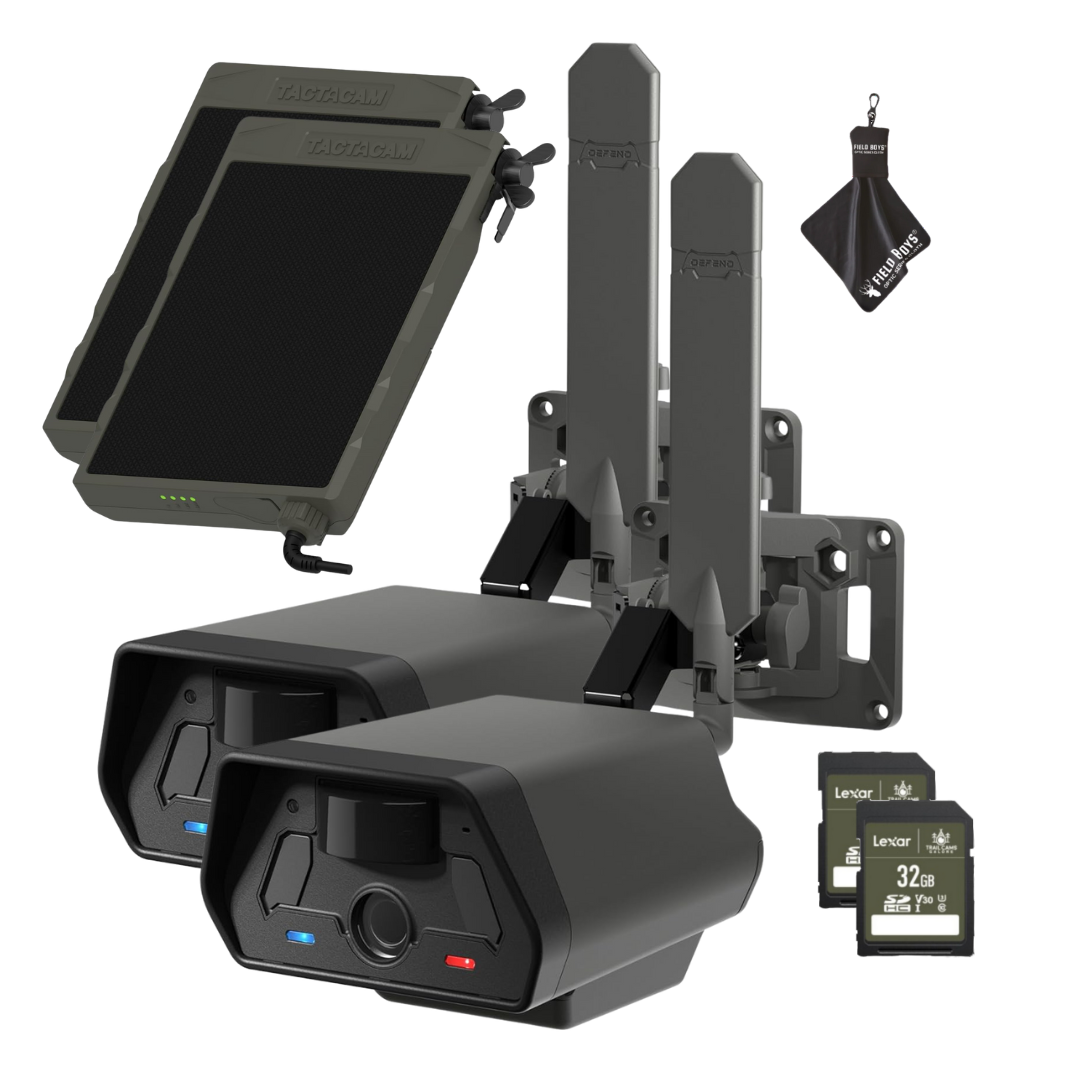 2-Pack Bundle with Solar Panels! Tactacam Defend Security Camera No Wi ...