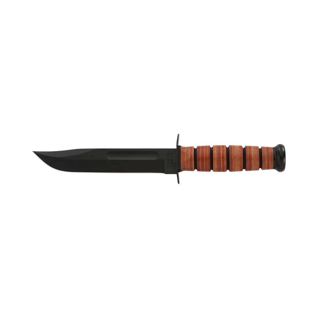 KA-BAR USMC Fighting/Utility Knife – 7″ Straight Edge, Leather Handle (1217)
