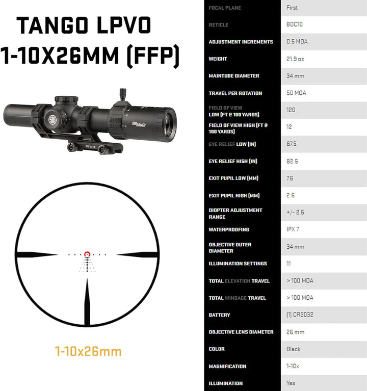 Sig Sauer Tango MSR 1-10x26mm Riflescope