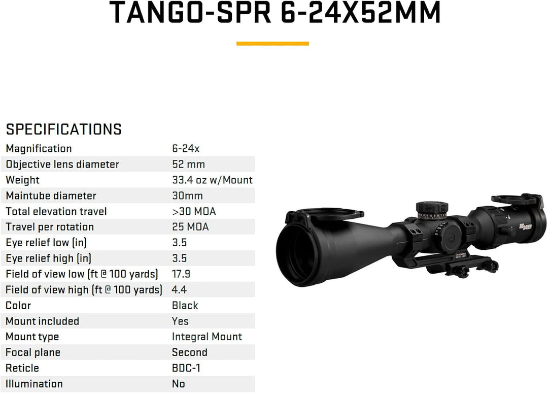 SIG SAUER TANGO-SPR 6-24X52mm Riflescope