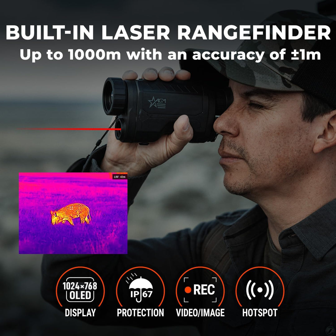 AGM Reach IR 25-384 Thermal Monocular with Laser Rangefinder