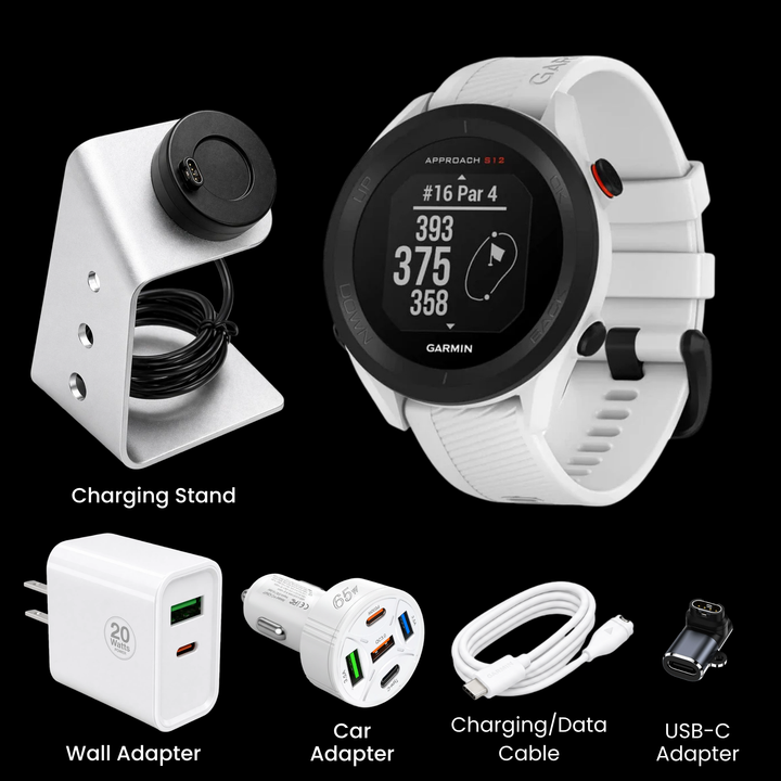 Garmin Approach® S12 GPS Golf Watch - Bundle with Free Charging Accessories